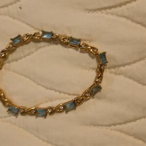 Elegant Gold and Blue Bracelet